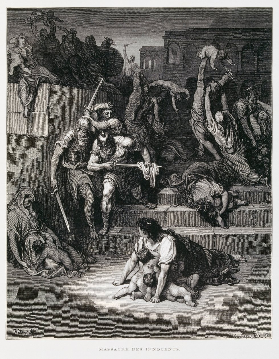 Re Erode ordina la strage degli innocenti, illustrazione dalla Bibbia di Doré da Gustave Dore