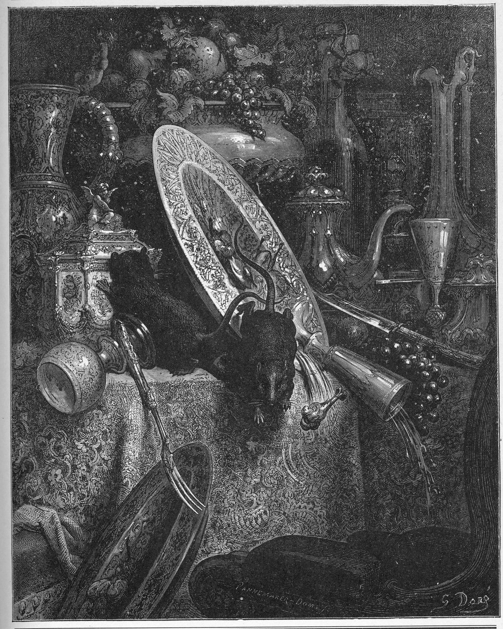 Il topo di città e il topo di campagna - da "Favole" di Jean de La Fontaine da Gustave Dore
