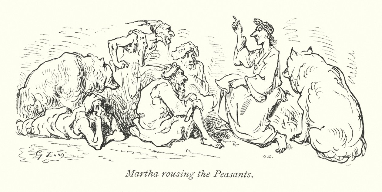 Martha che aizza i contadini (incisione) da Gustave Dore
