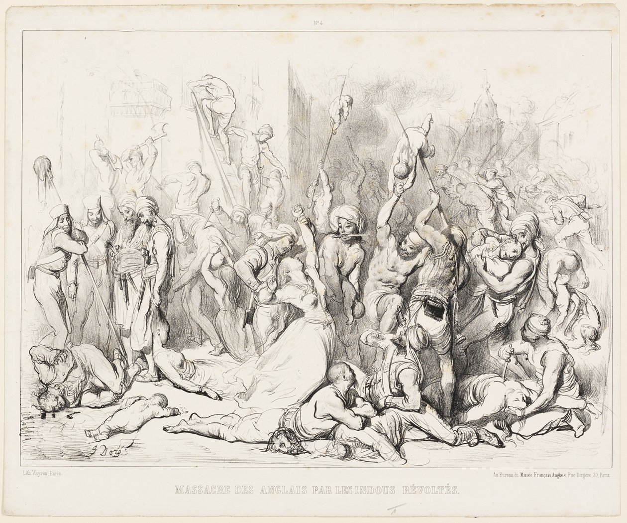 Massacro degli inglesi da parte degli indù ribelli da Gustave Dore