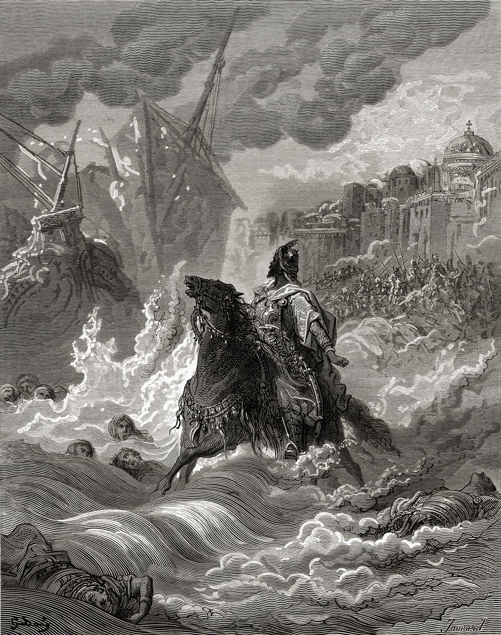 Maometto II (1432-81) davanti a Costantinopoli nel 1453, illustrazione da 