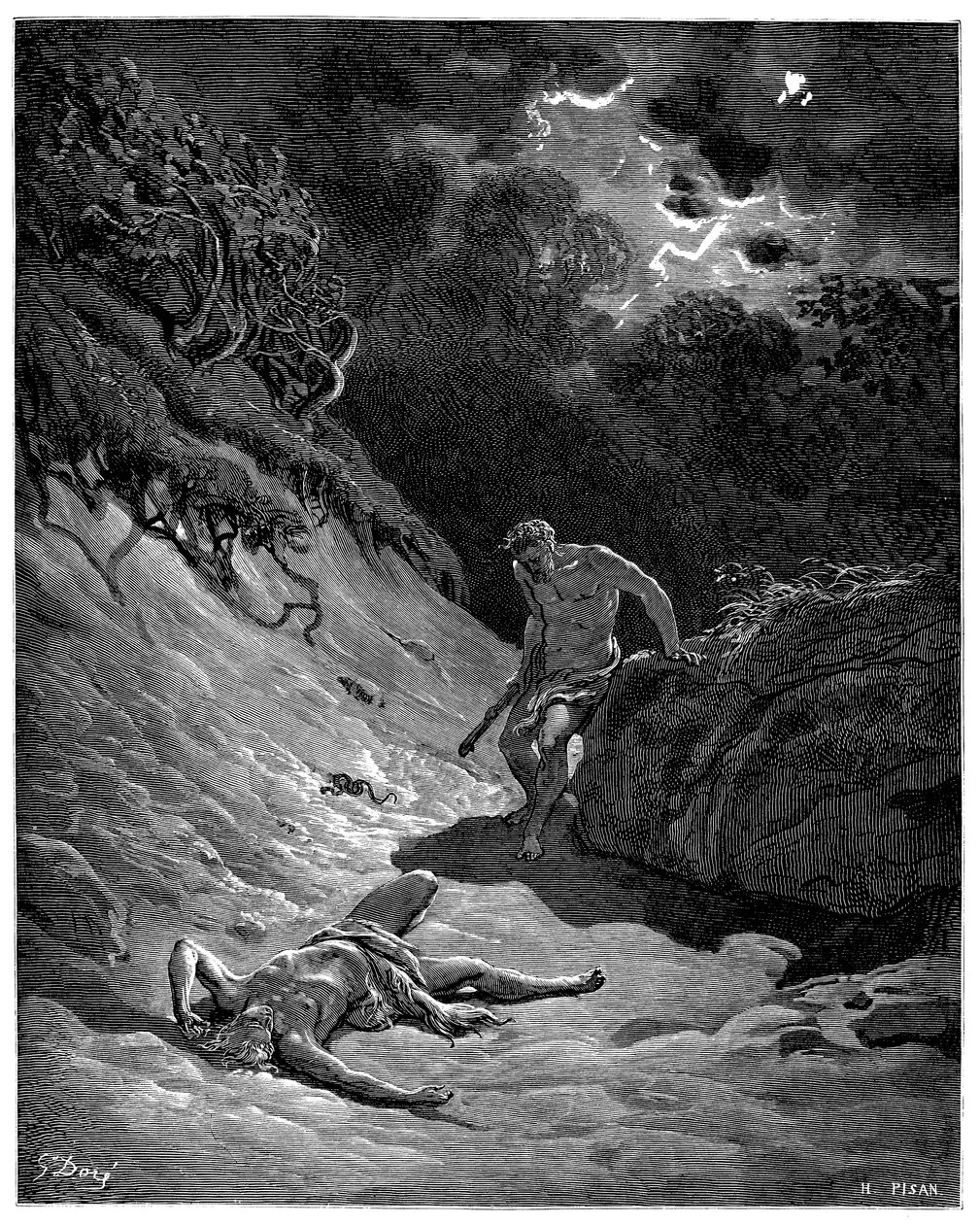 Omicidio di Abele da parte di Caino (illustrazione di Gustave Doré per La Bibbia) da Gustave Dore