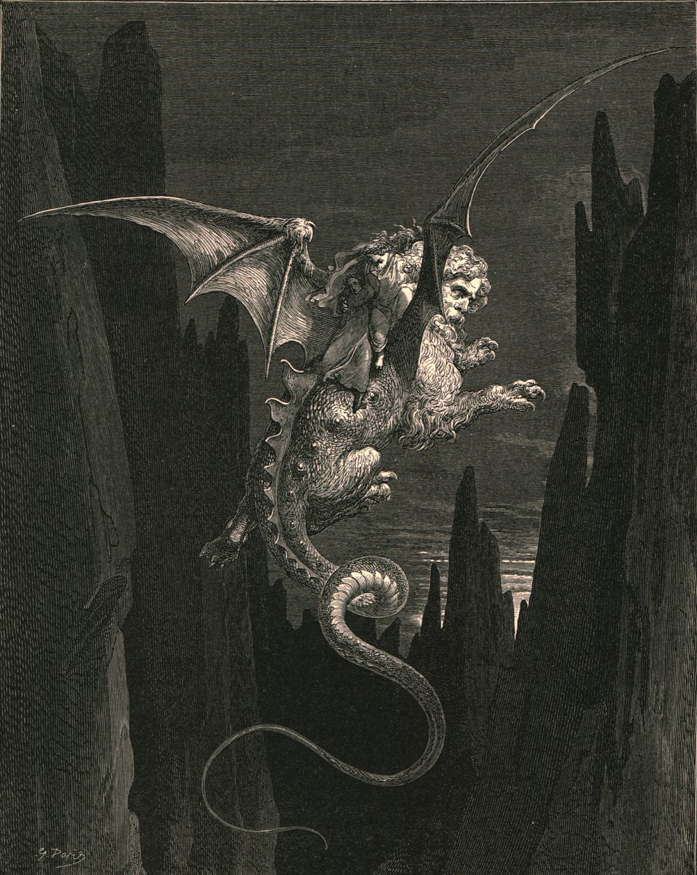 Nuovo terrore concepito alla ripida discesa da Gustave Dore