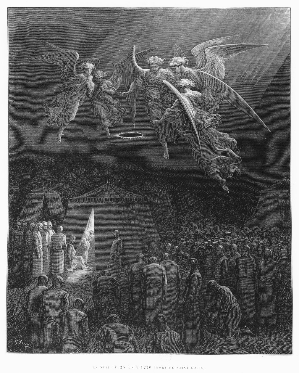 Notte del 25 agosto 1270, Morte di San Luigi (1214-70), illustrazione da 
