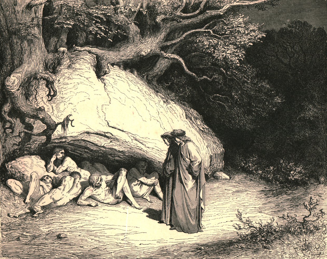 Solo così afflitti, che viviamo desiderando senza speranza da Gustave Dore
