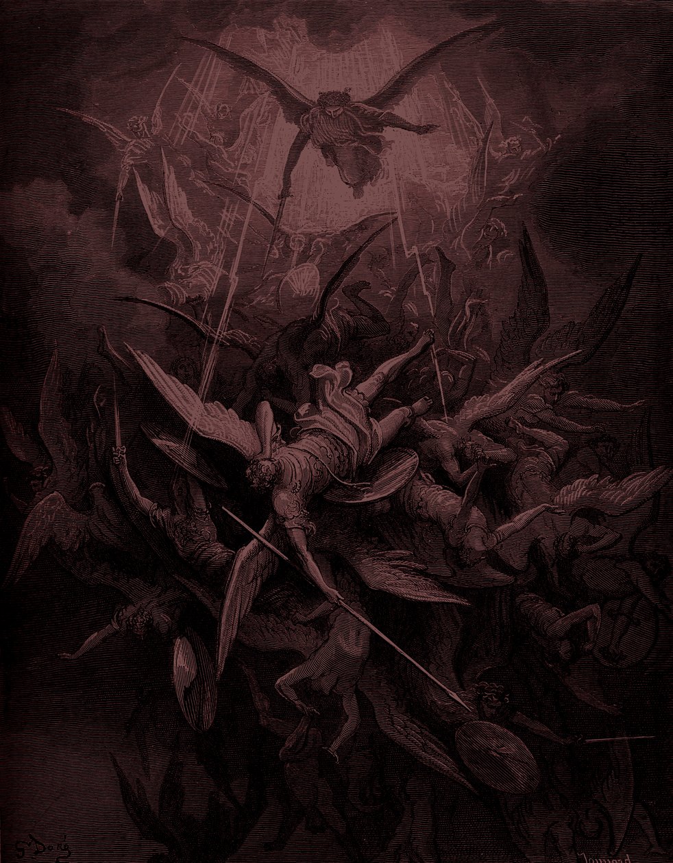 Paradiso Perduto: Caduta degli angeli ribelli, artista Doré da Gustave Dore