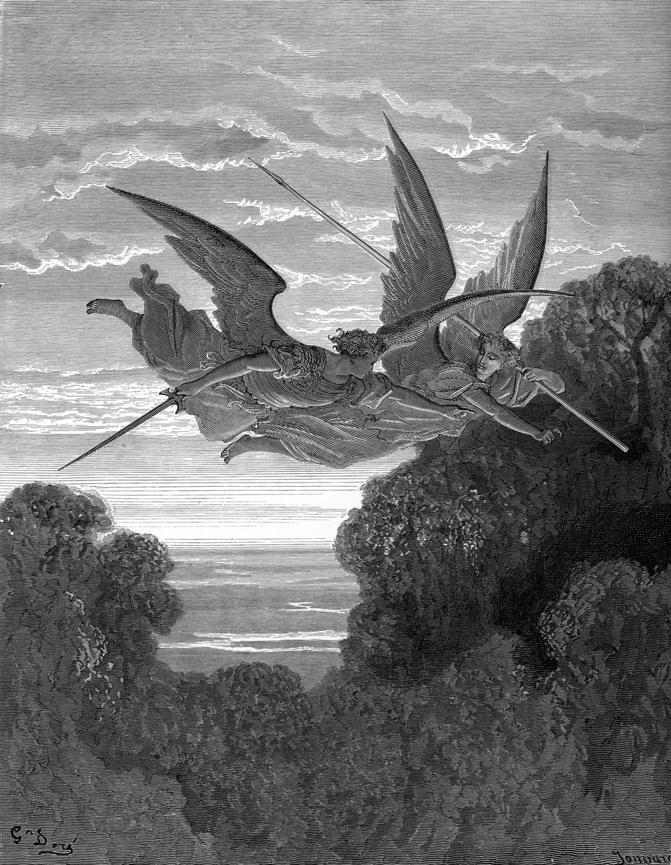 Paradiso Perduto: Ithuriel e Zephon (dettaglio) da Gustave Dore