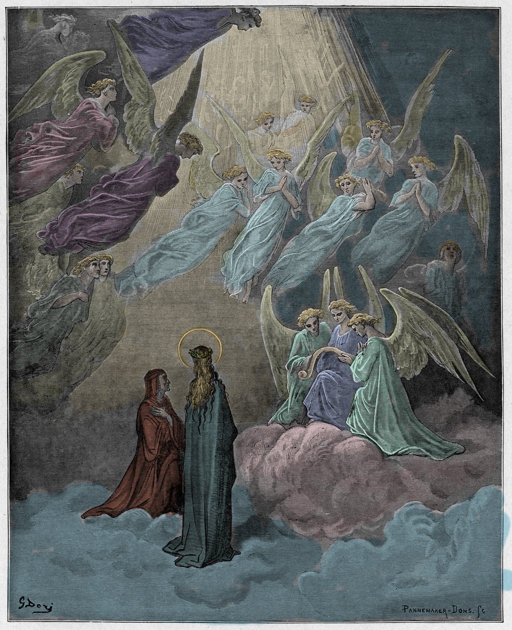 Paradiso, Canto 21: Le anime luminose cantano, illustrazione da "La Divina Commedia" di Dante Alighieri, 1885 da Gustave Dore