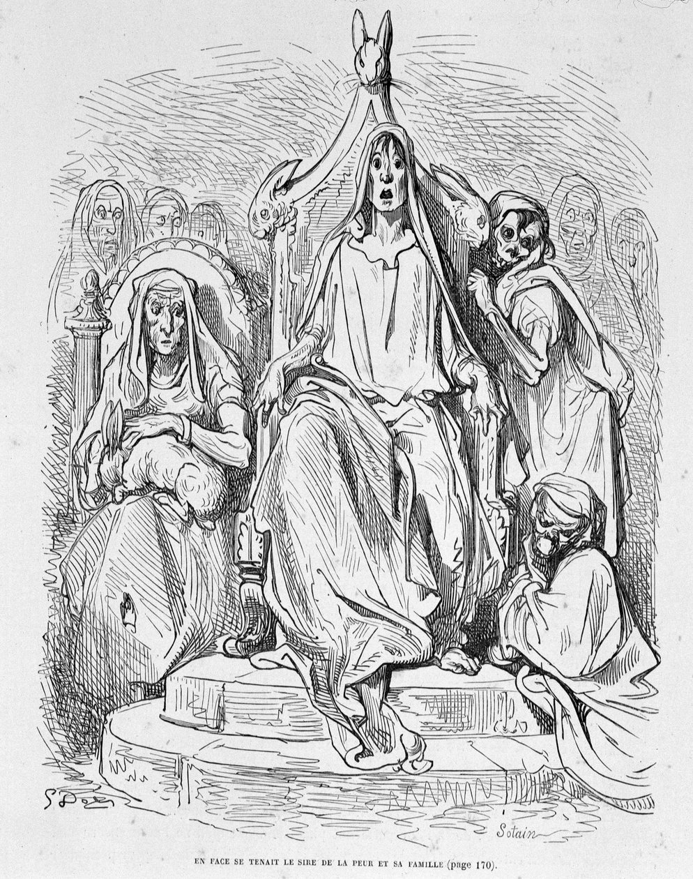 Personificazione della Paura e della sua famiglia di Doré da Gustave Dore
