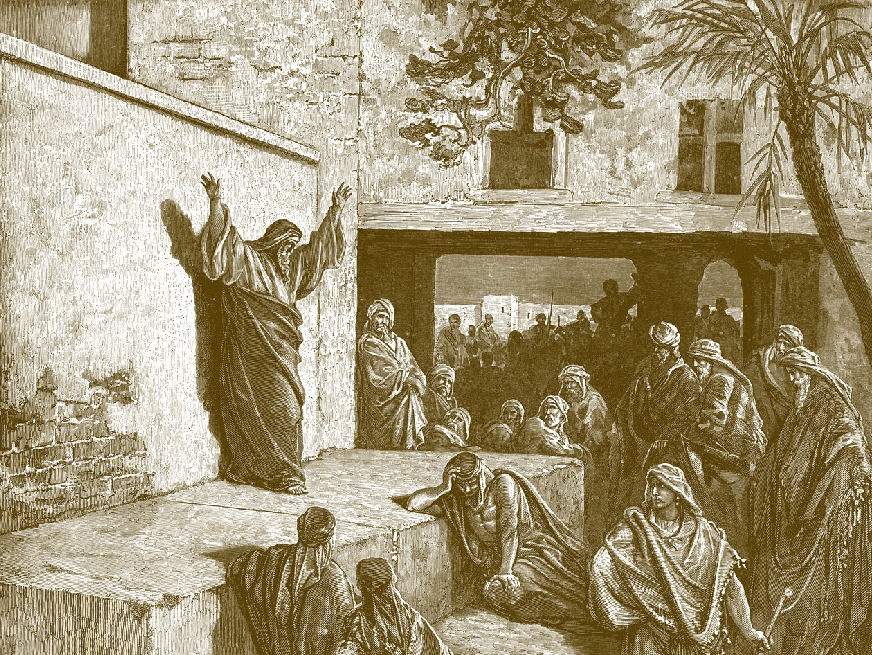 Profeta Michea, incisione - Bibbia da Gustave Dore
