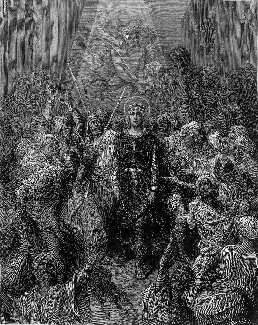 San Luigi preso prigioniero a Mansoura, durante la 7ª crociata nel 1250 - incisione di Gustave Doré da Gustave Dore