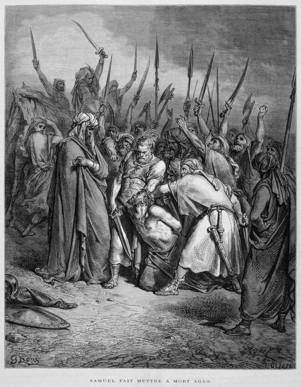 Samuele uccide Agag, Illustrazione dalla Bibbia di Doré da Gustave Dore