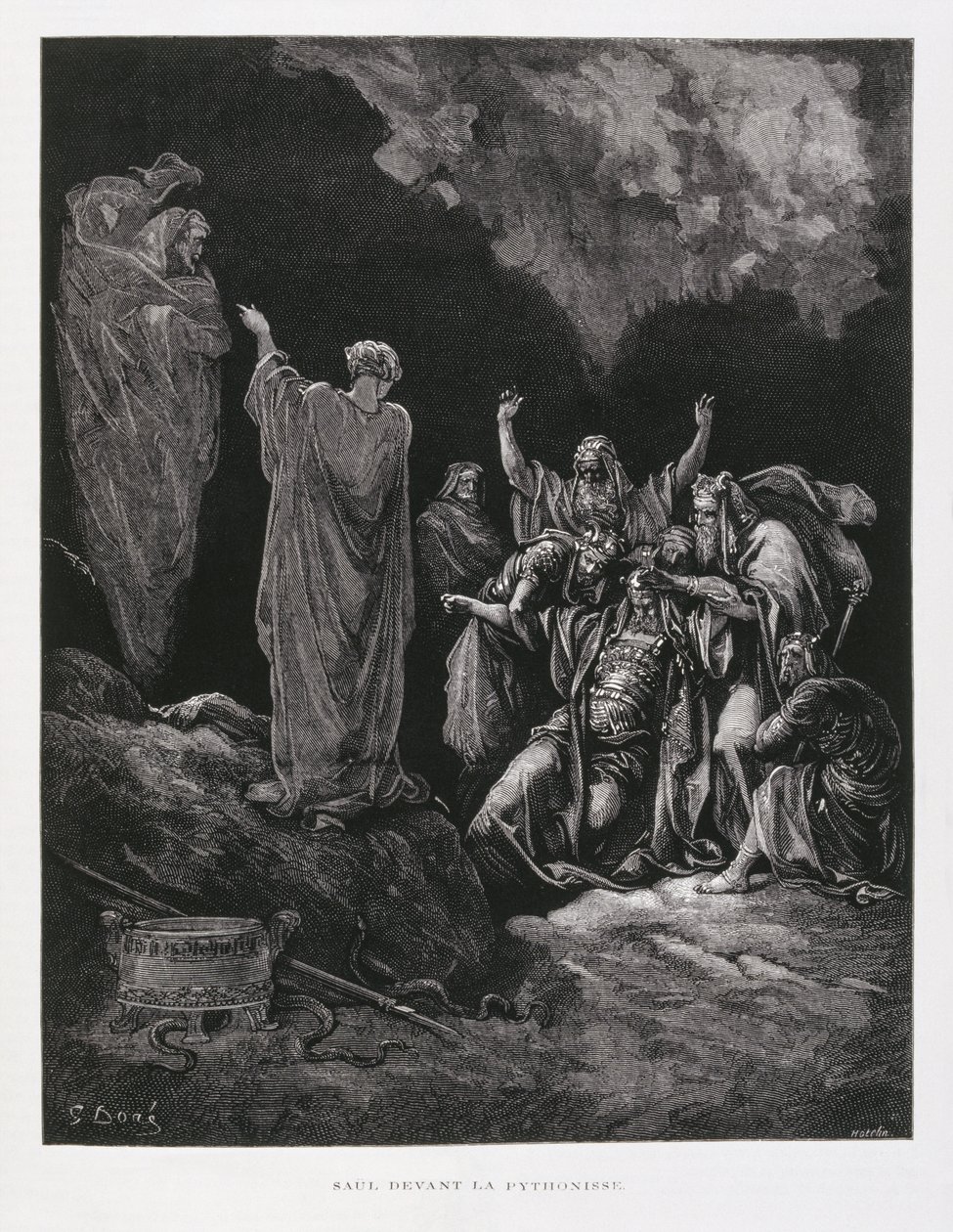 Saul e la strega di Endor, Illustrazione dalla Bibbia di Doré da Gustave Dore