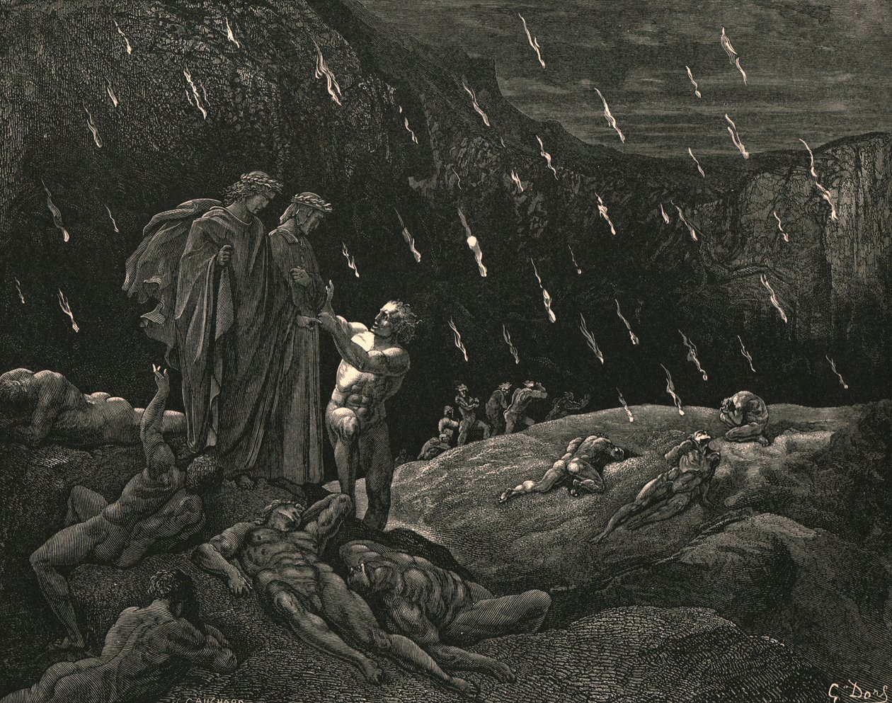 Signore! Brunetto! E siete qui, c1890 da Gustave Dore