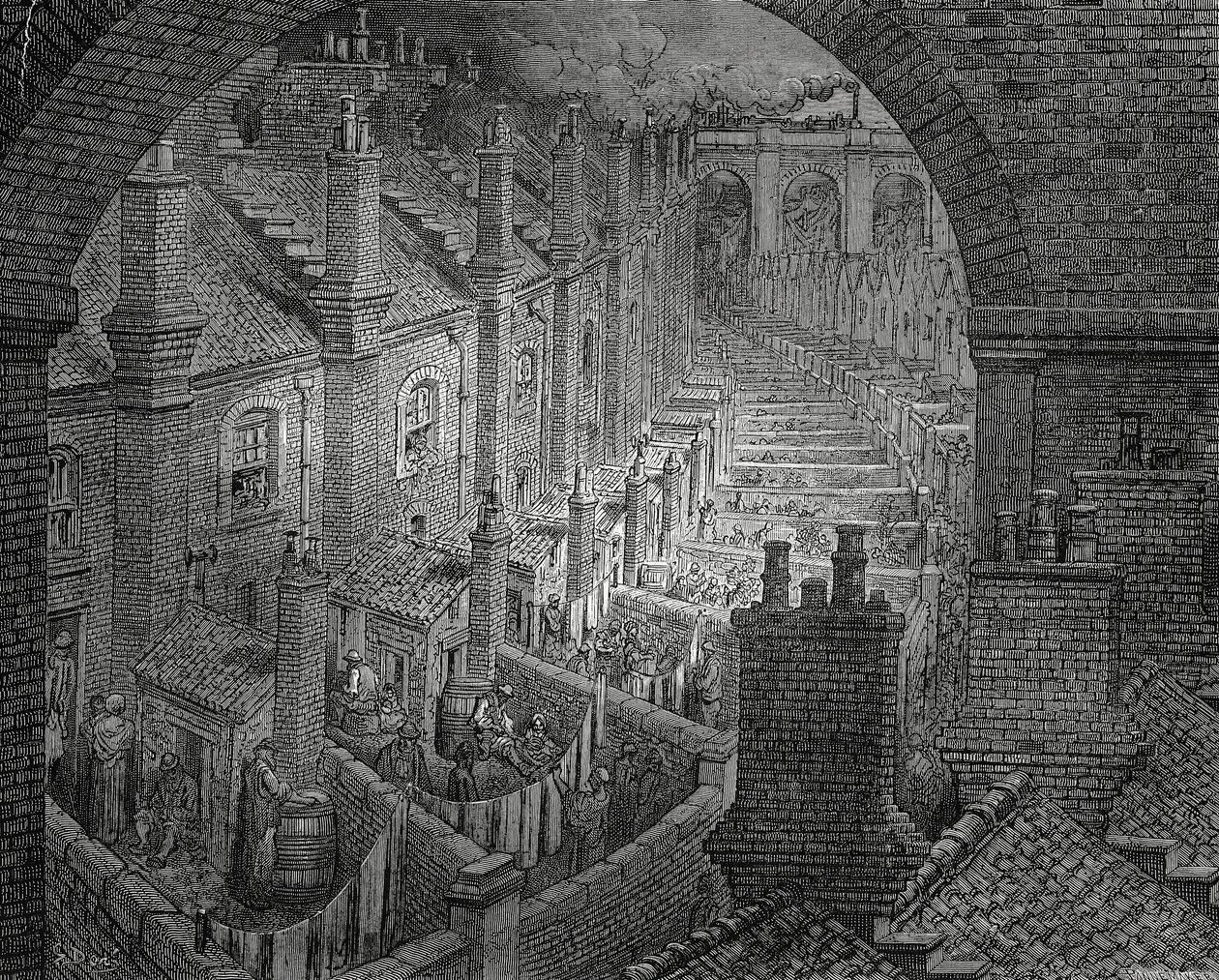 Baraccopoli di Londra, incisione di Gustave Doré (1832-1883) da Gustave Dore