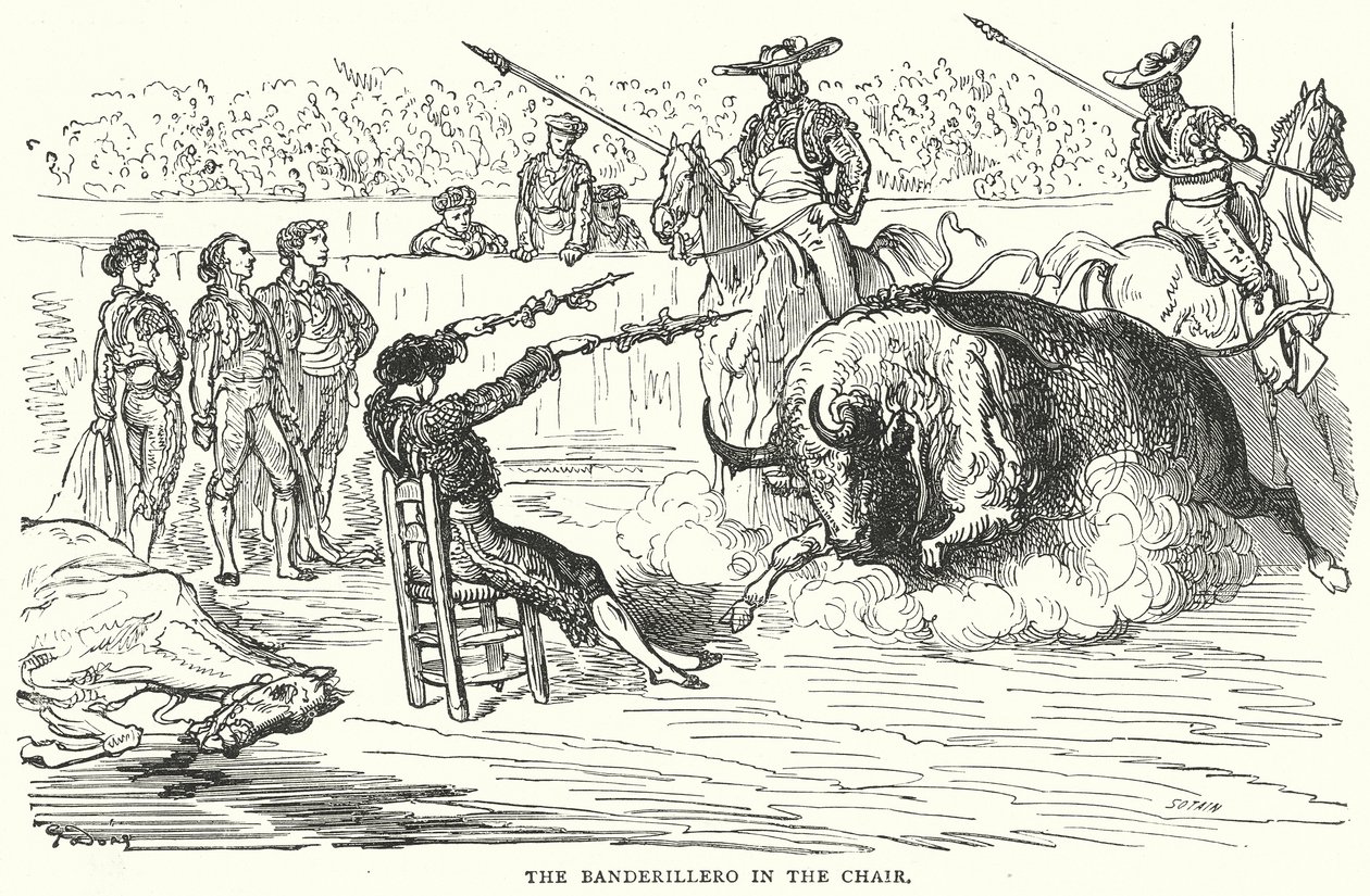 Il Banderillero in cattedra (incisione) da Gustave Dore