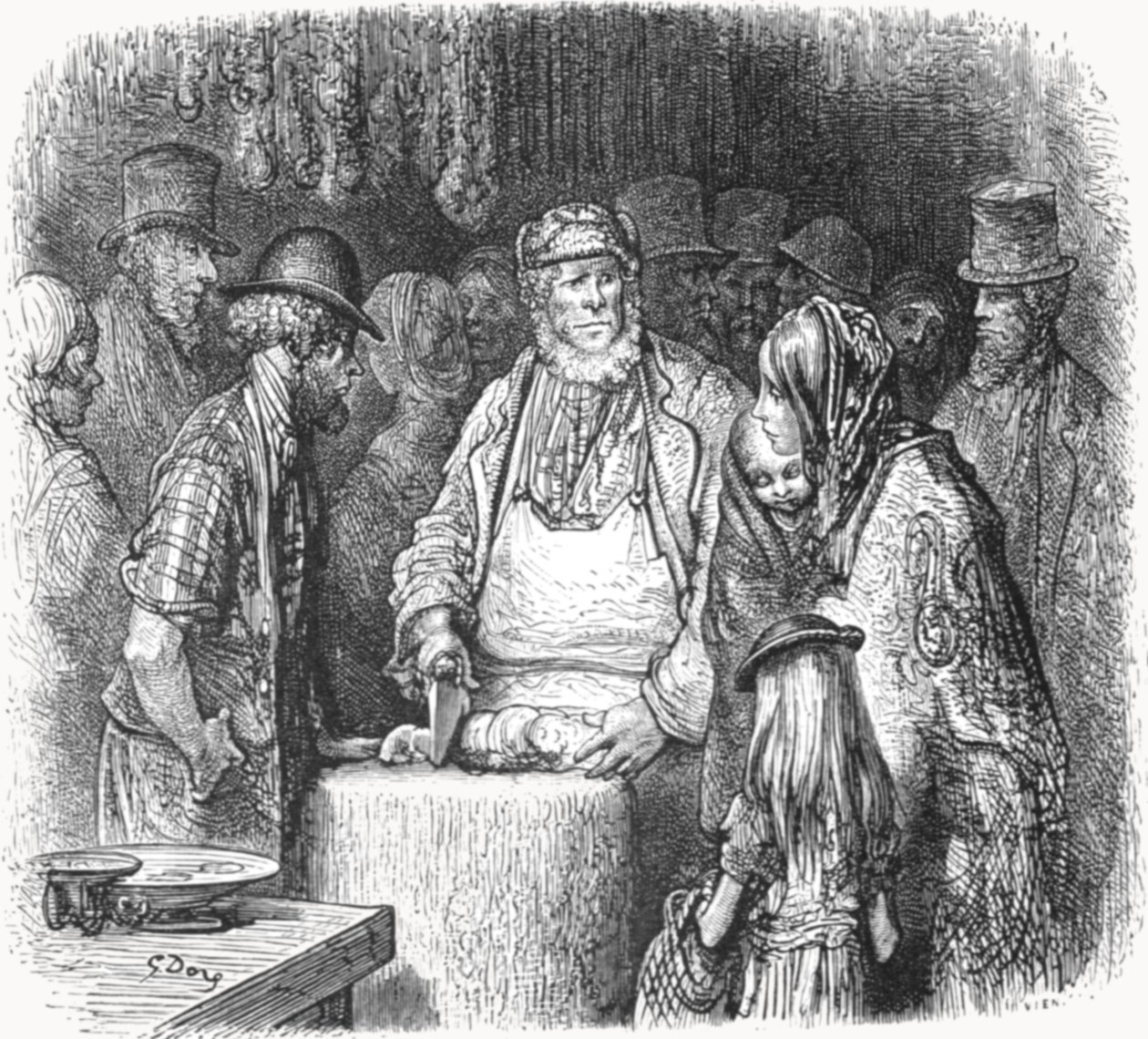 Il macellaio - Newport Market Alley da Gustave Dore