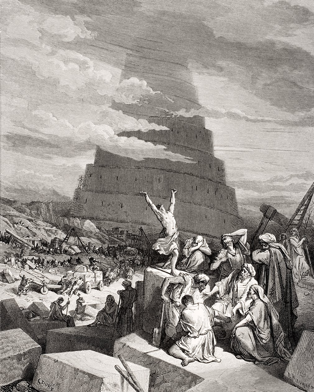 La confusione delle lingue, Genesi 11:7-9, illustrazione da 