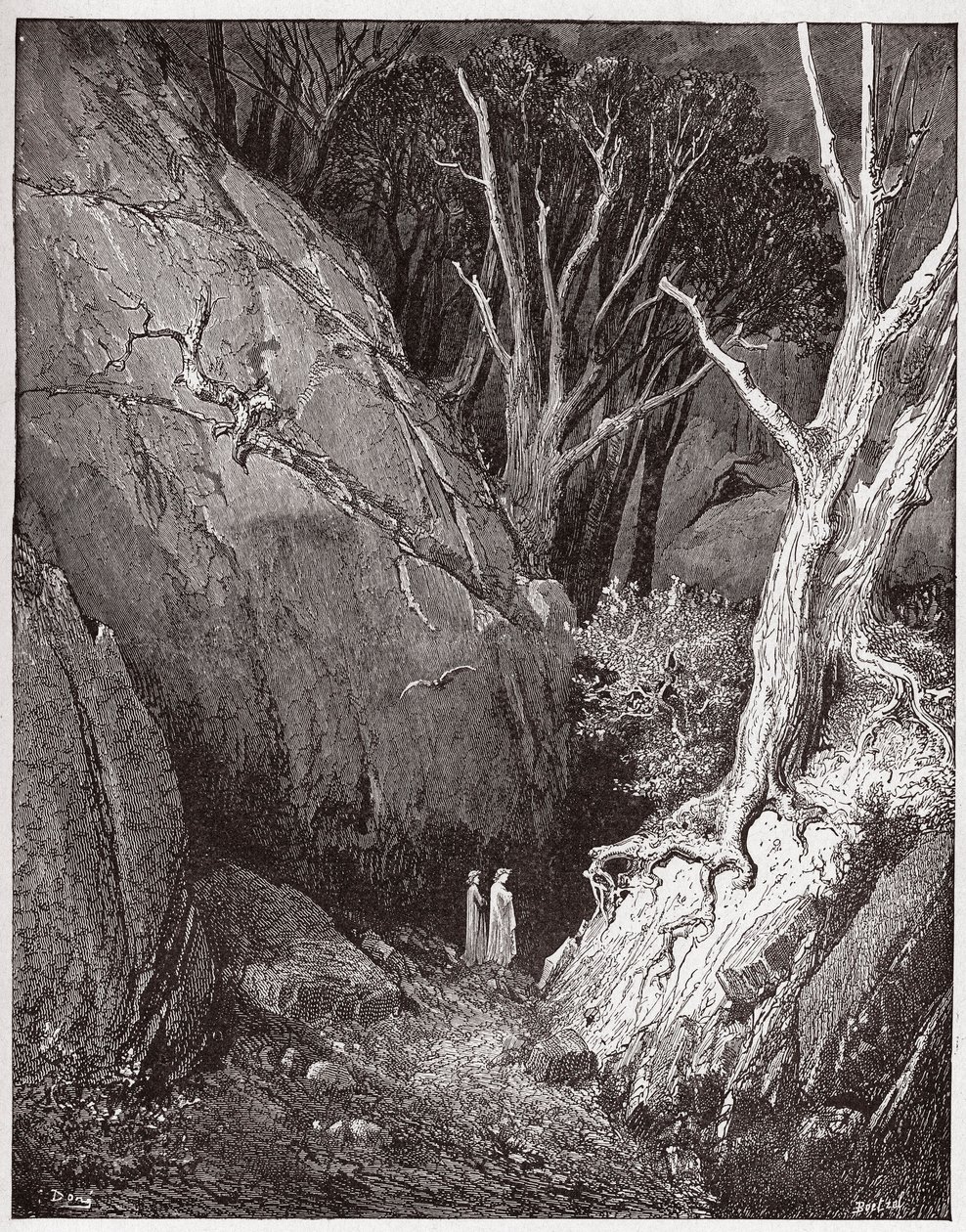 La Divina Commedia, Inferno, Canto 1: Virgilio e Dante iniziano il loro viaggio - di Dante Alighieri (1265-1321) - Illustrazione di Gustave Doré (1832-1883) da Gustave Dore