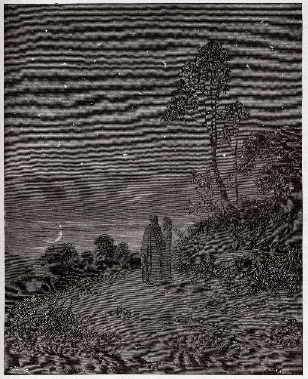 La Divina Commedia, Inferno, Canto 2: Il cielo che si oscura della prima notte - Illustrazione di Gustave Doré da Gustave Dore