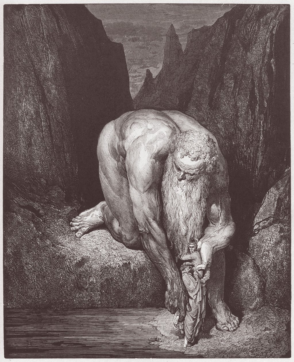 La Divina Commedia, Inferno, Canto 31: Il gigante Anteo abbassa Dante e Virgilio nell