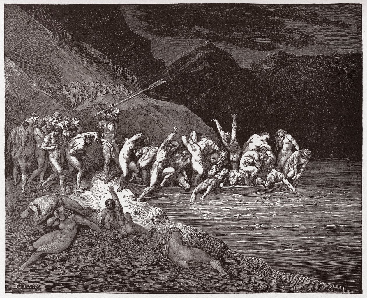 La Divina Commedia, Inferno, Canto 3: Le anime dannate che si imbarcano per attraversare l