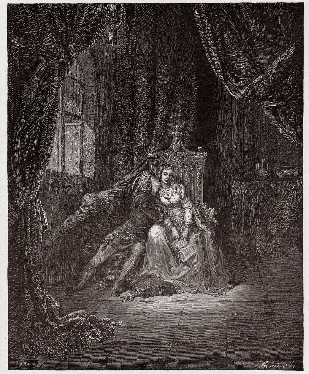 La Divina Commedia, Inferno, Canto 5: Paolo e Francesca - di Dante Alighieri (1265-1321) - Illustrazione di Gustave Doré (1832-1883) da Gustave Dore