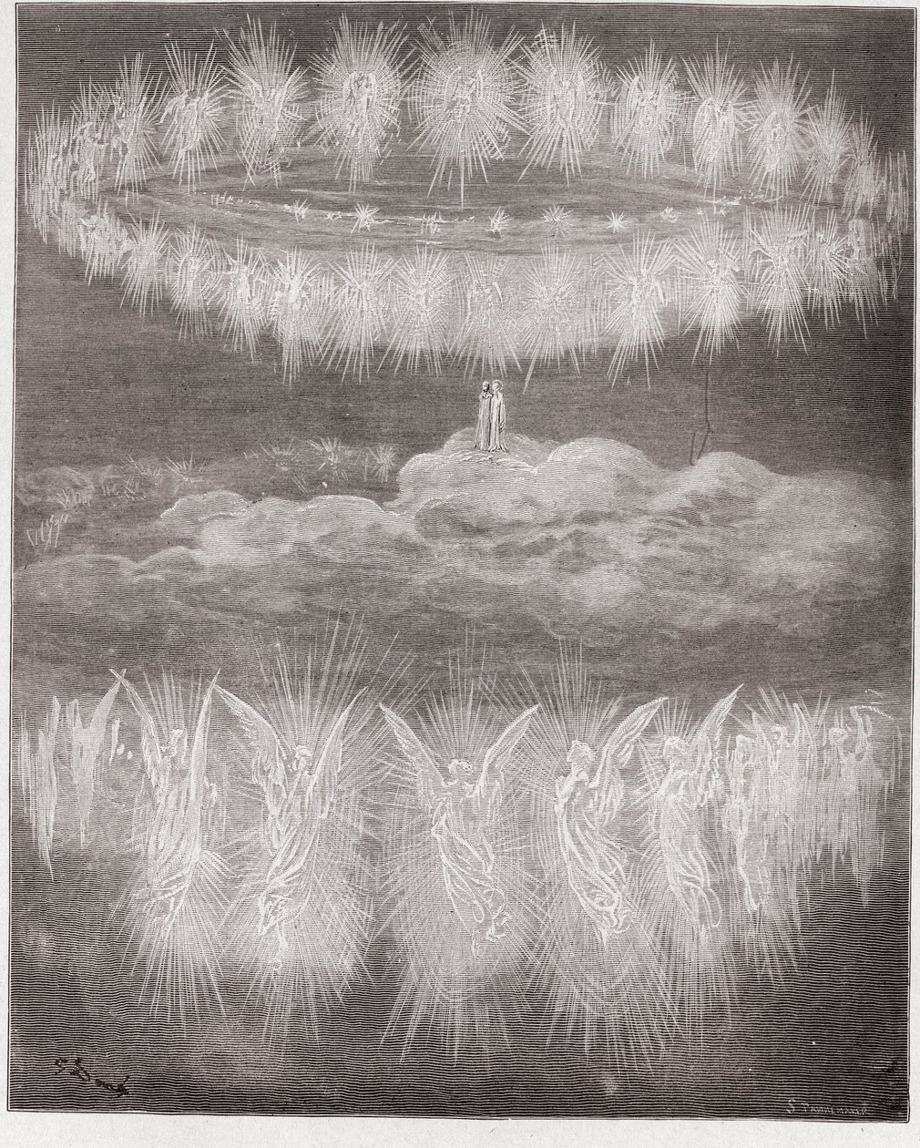La Divina Commedia, Paradiso, Canto 12: Gli anelli delle anime glorificate nel sole - di Dante Alighieri (1265-1321) - Illustrazione di Gustave Doré (1832-1883) da Gustave Dore