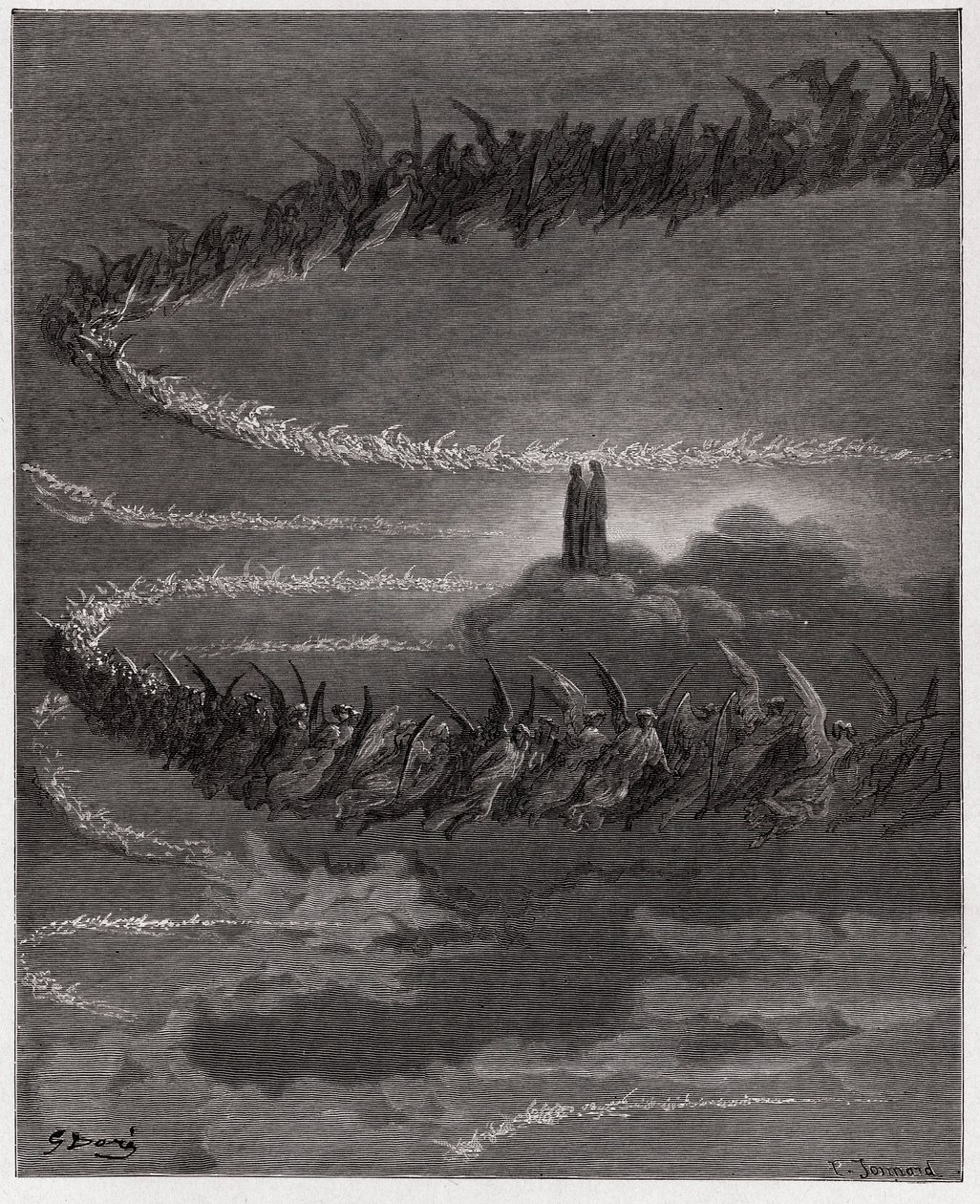 La Divina Commedia, Paradiso, Canto 18: Nella sfera di Giove, le anime beate formano lettere - di Dante Alighieri (1265-1321) - Illustrazione di Gustave Doré (1832-1883). da Gustave Dore