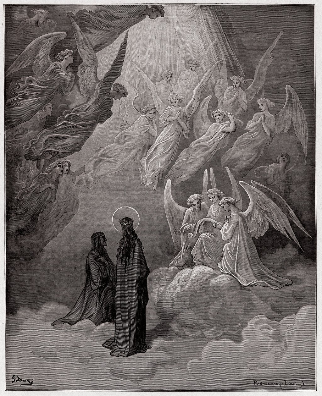 La Divina Commedia, Paradiso, Canto 20: Le anime luminose cantano - di Dante Alighieri (1265-1321) - Illustrazione di Gustave Doré (1832-1883) da Gustave Dore