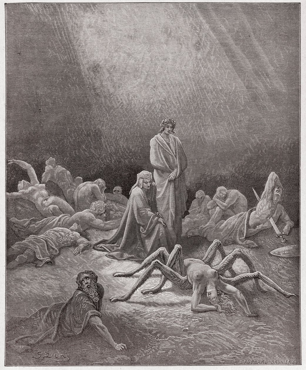 La Divina Commedia, Purgatorio, Canto 12: Dante osserva l