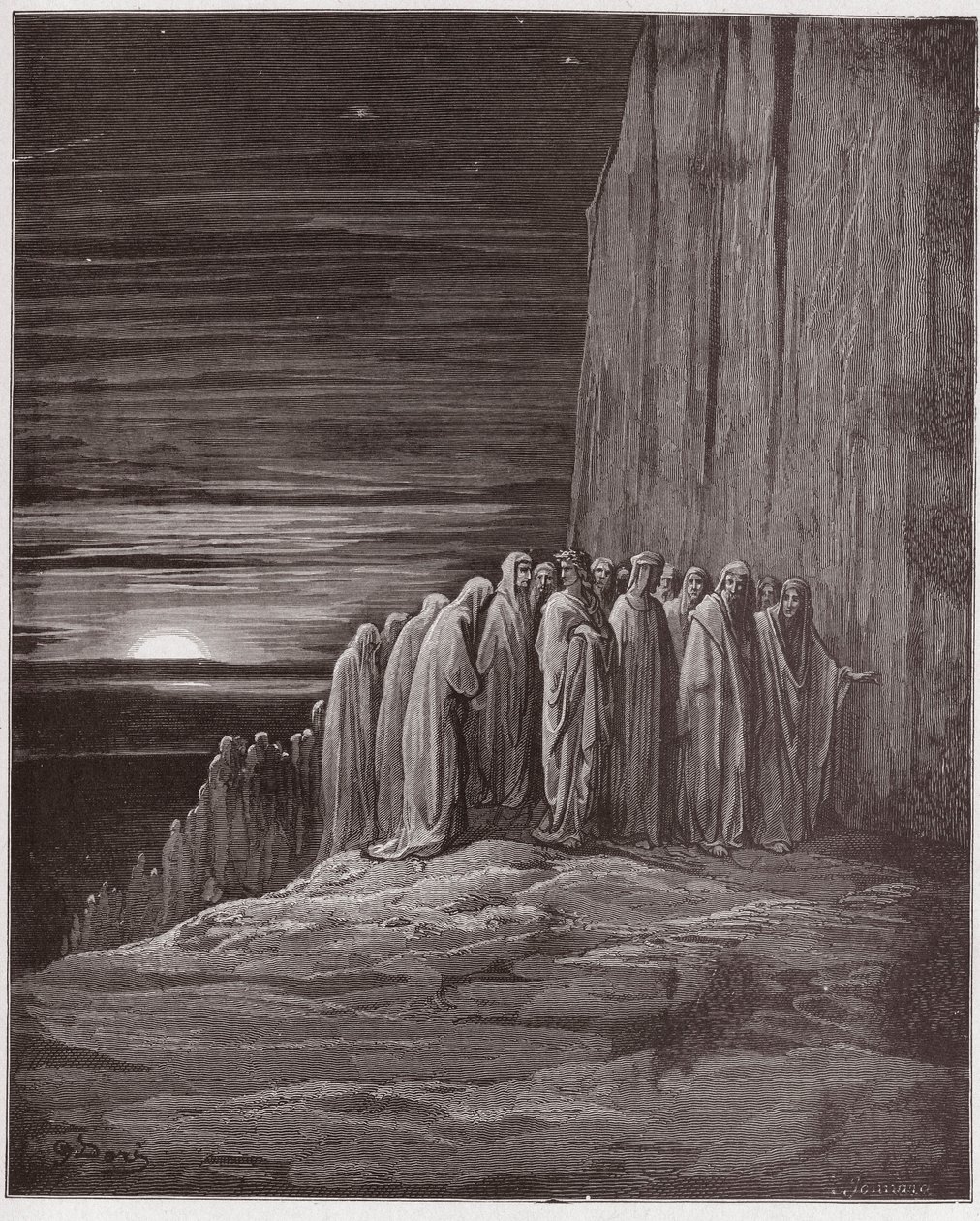 La Divina Commedia, Purgatorio, Canto 18: La moltitudine degli accidiosi - di Dante Alighieri (1265-1321) - Illustrazione di Gustave Doré (1832-1883) da Gustave Dore