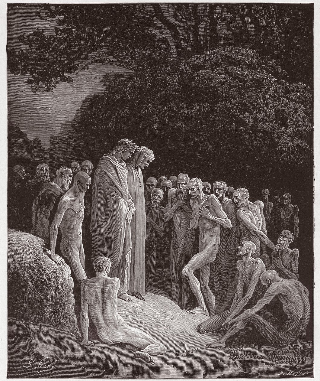 La Divina Commedia, Purgatorio, Canto 23: Le anime dei golosi - di Dante Alighieri (1265-1321) - Illustrazione di Gustave Doré (1832-1883) da Gustave Dore