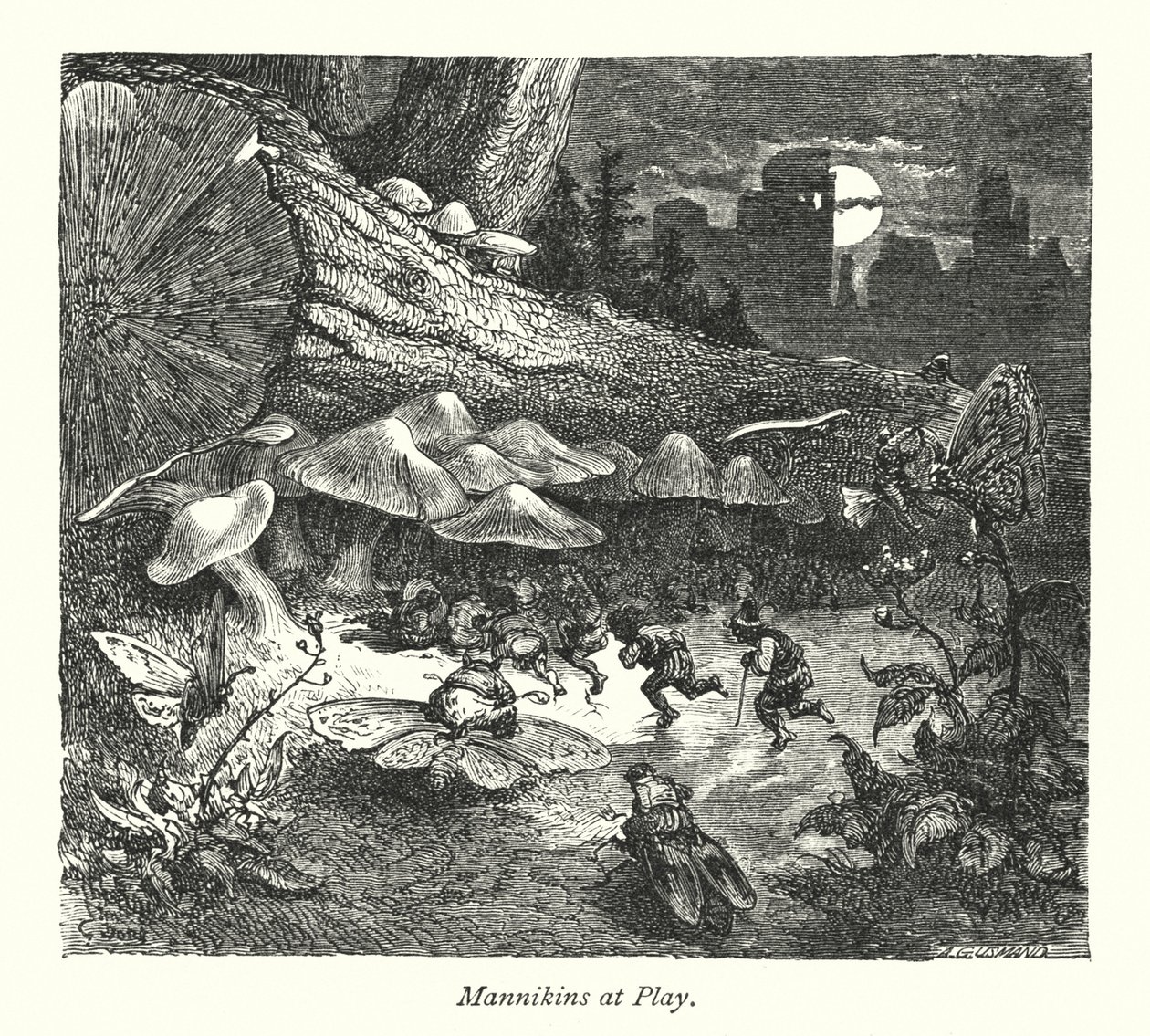 Il castello dei Mannikin (incisione) da Gustave Dore