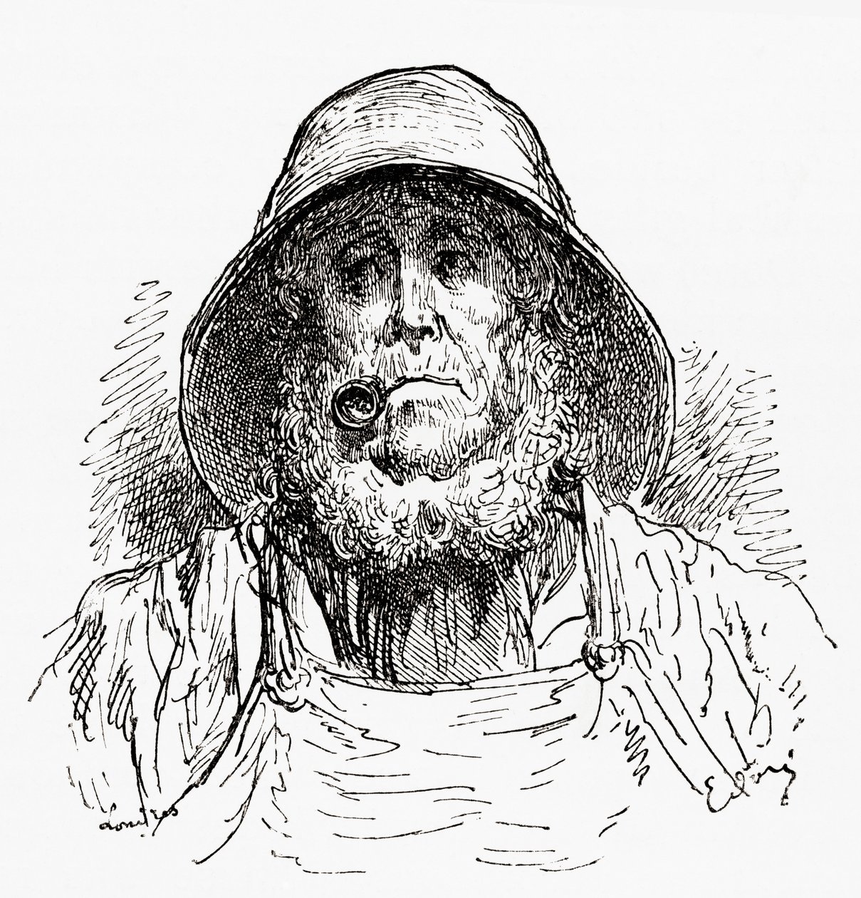 Il marinaio di Marsiglia, dopo un disegno di Gustave Doré. Da Vita e Ricordi di Gustave Doré, pubblicato nel 1885 da Gustave Dore