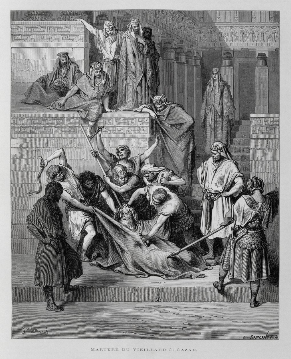 Il martirio di Eleazaro, illustrazione dalla Bibbia di Doré da Gustave Dore