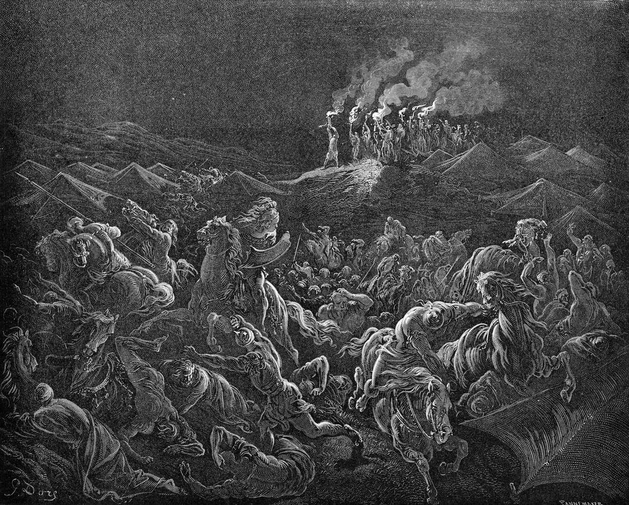 I Madianiti messi in fuga - Bibbia da Gustave Dore