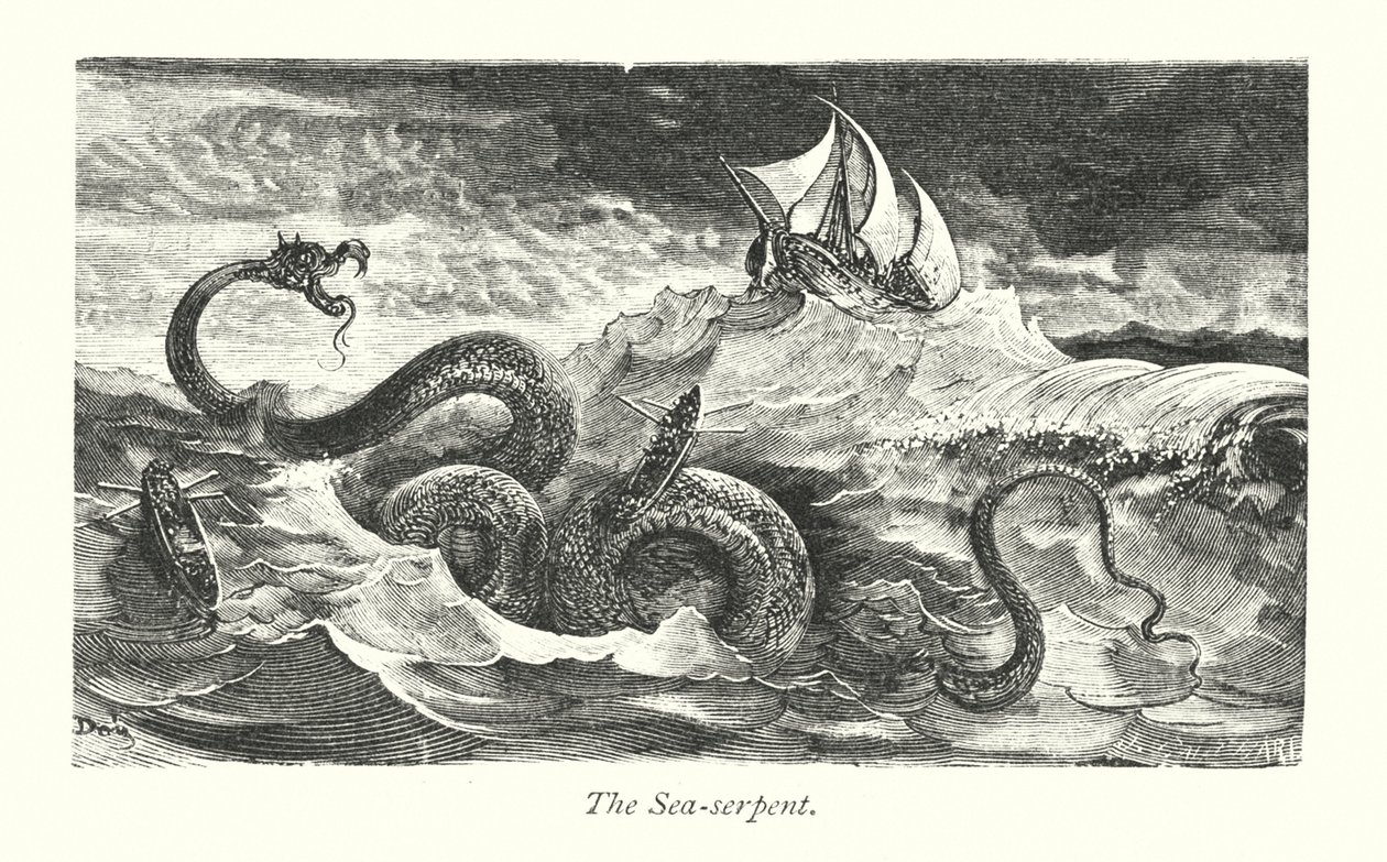 Il serpente di mare (incisione) da Gustave Dore