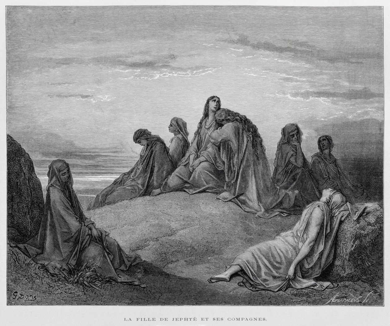 Le figlie di Iefte, Illustrazione dalla Bibbia di Doré da Gustave Dore