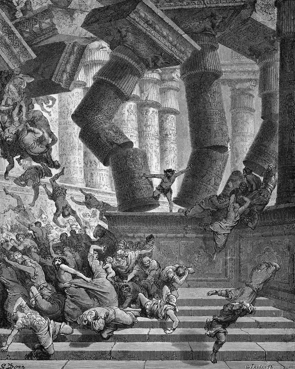 La morte di Sansone - Bibbia da Gustave Dore