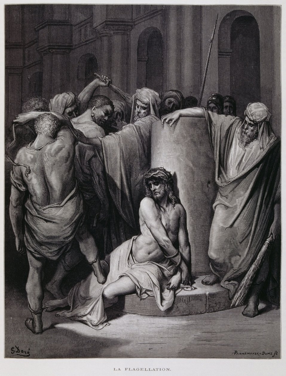 La flagellazione di Cristo; Illustrazione dalla Bibbia di Doré da Gustave Dore
