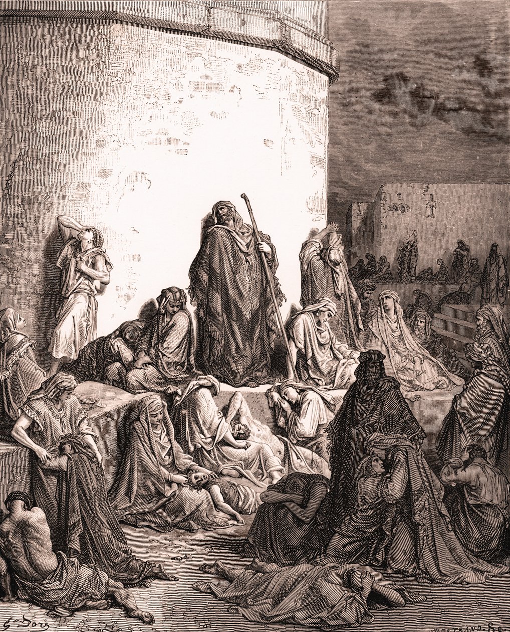 Il popolo piange su Gerusalemme - Bibbia da Gustave Dore