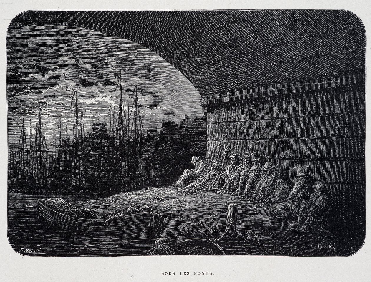 Vagabondo sotto i ponti - in "Londra" di Gustave Doré da Gustave Dore