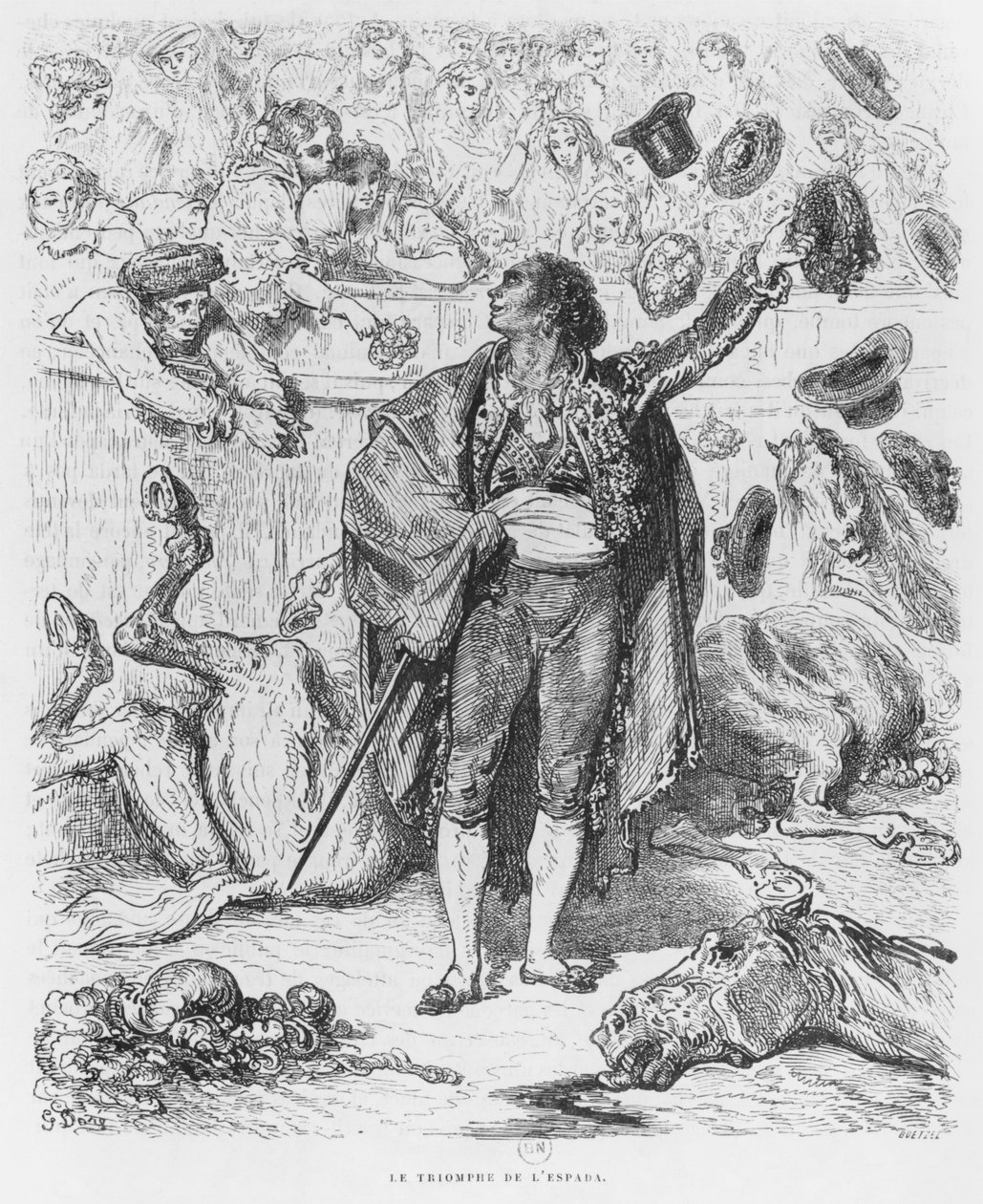 Trionfo di un matador, inciso da Boetzel da Gustave Dore