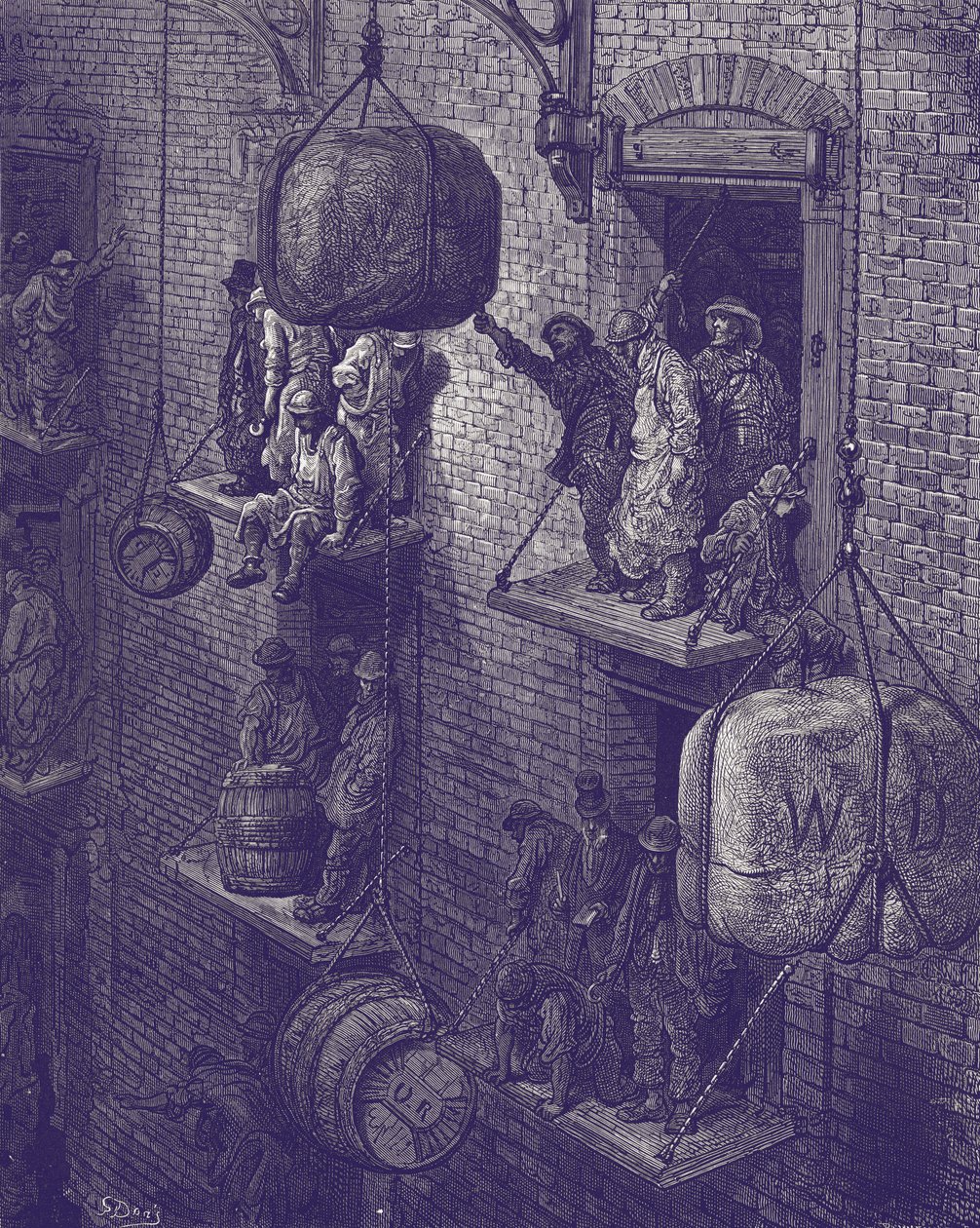 Magazzino vittoriano a Londra da Gustave Dore