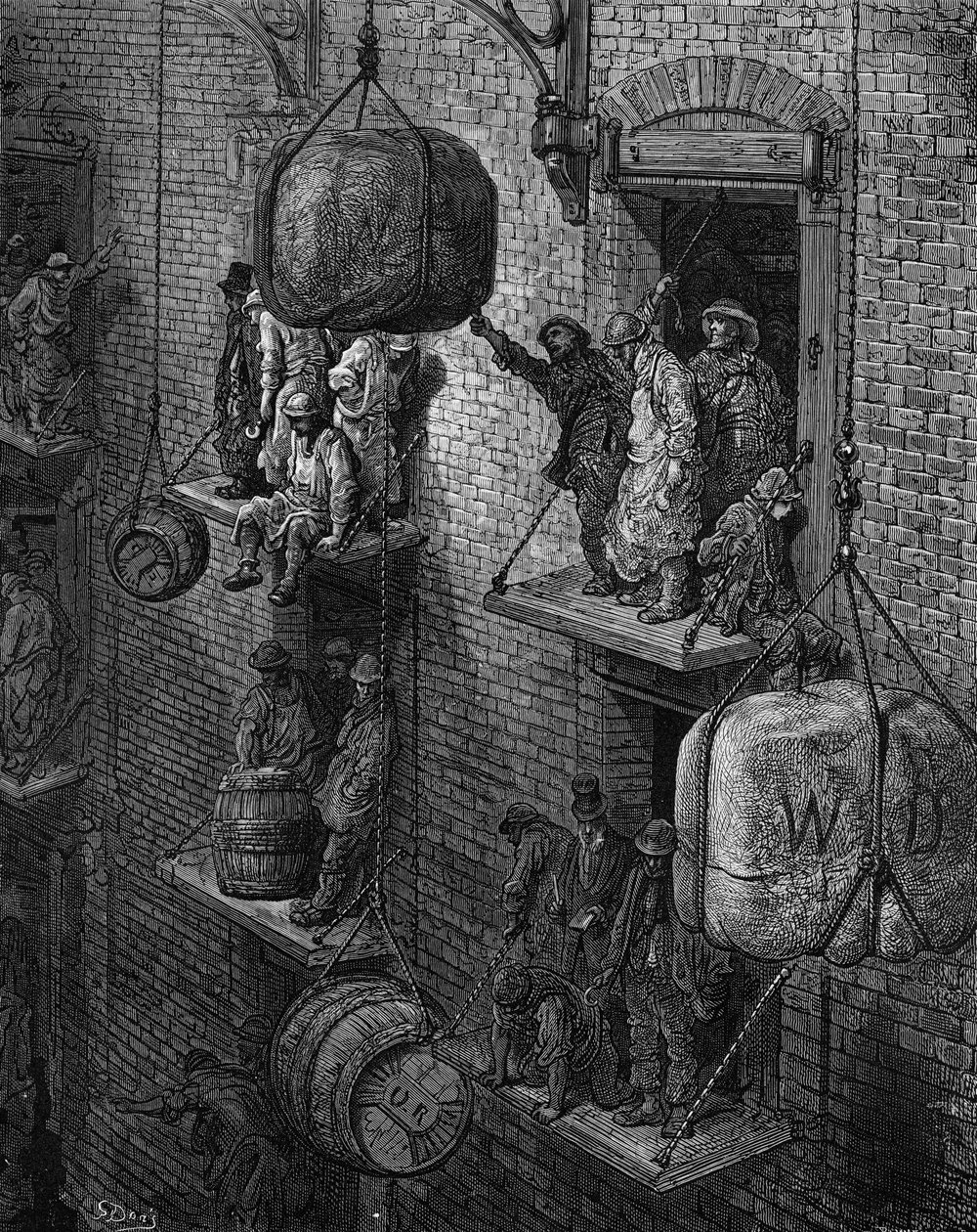 Magazzino di Londra vittoriana da Gustave Dore