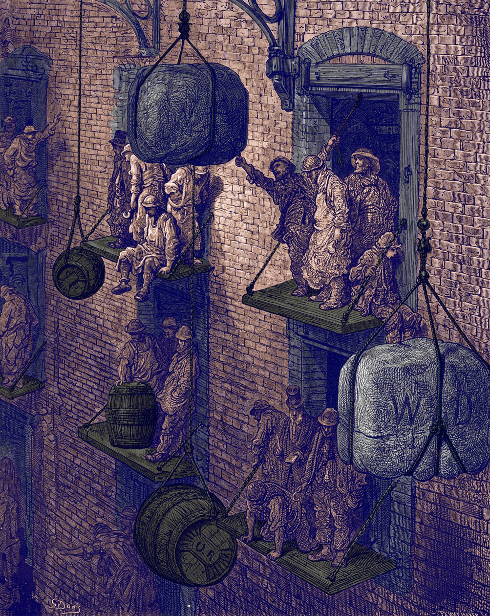 Magazzinaggio in città da Gustave Dore