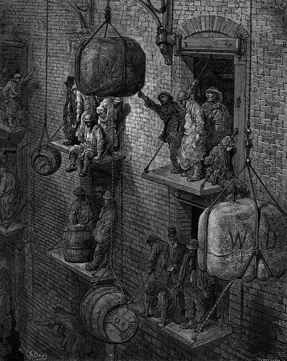 Magazzinaggio in città da Gustave Dore