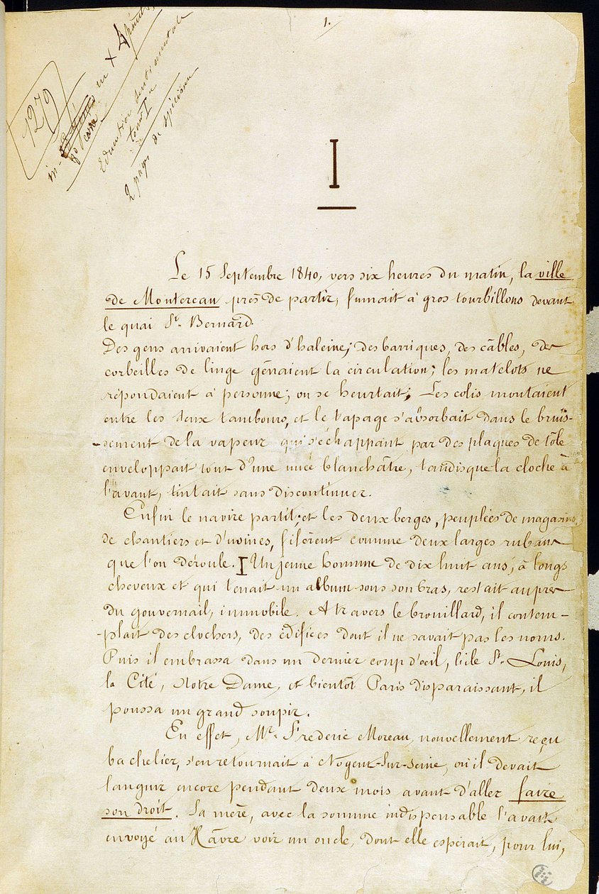 Prima pagina del manoscritto di 