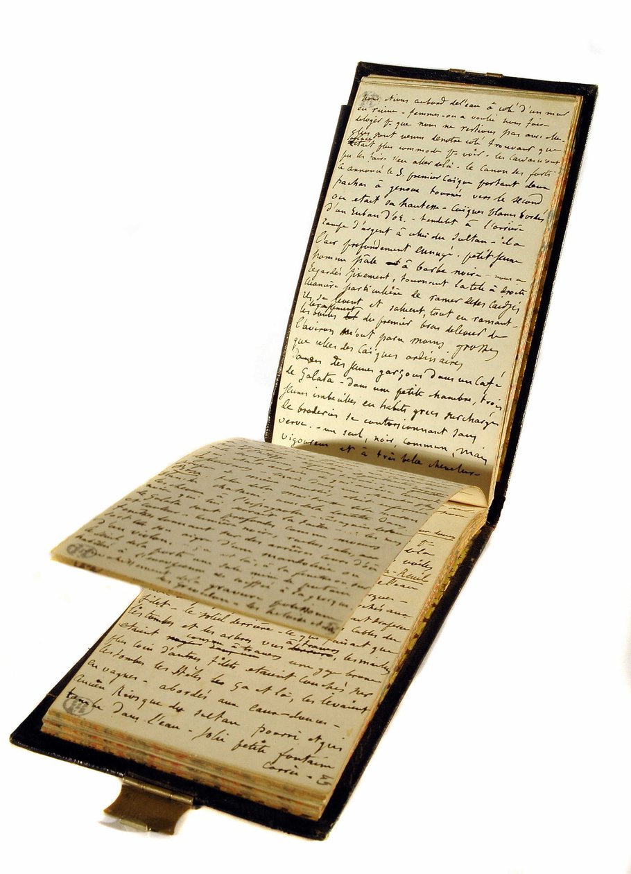 Libro di viaggio di Gustave Flaubert (1821-1880), scrittore francese, biblioteca storica da Gustave Flaubert